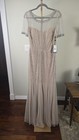 034. NWT Adrianna Papell Nude Beaded Gown - Godets pleats - Size 16 - MSRP $329 — photo 3