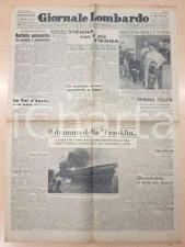 1945 GIORNALE LOMBARDO Vienna affamata - Dramma della portaerei Franklin
