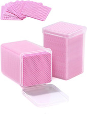 Lint Free Nail Wipes, 400 PCS Non-Woven Fabric Nail Cleaning Pads Pink Lash Exte