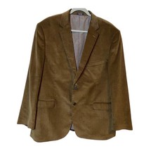 Saddlebred Brown Corduroy Blazer Jacket Men's Size 46R Two Button Sport Coat
