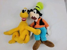 Disney Just Play 18" Goofy and 15" Pluto Plush Stuffed Animal Set