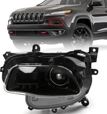 Xenon HID Model Only Headlight Assembly Compatible with Jeep Cherokee 2014-20...