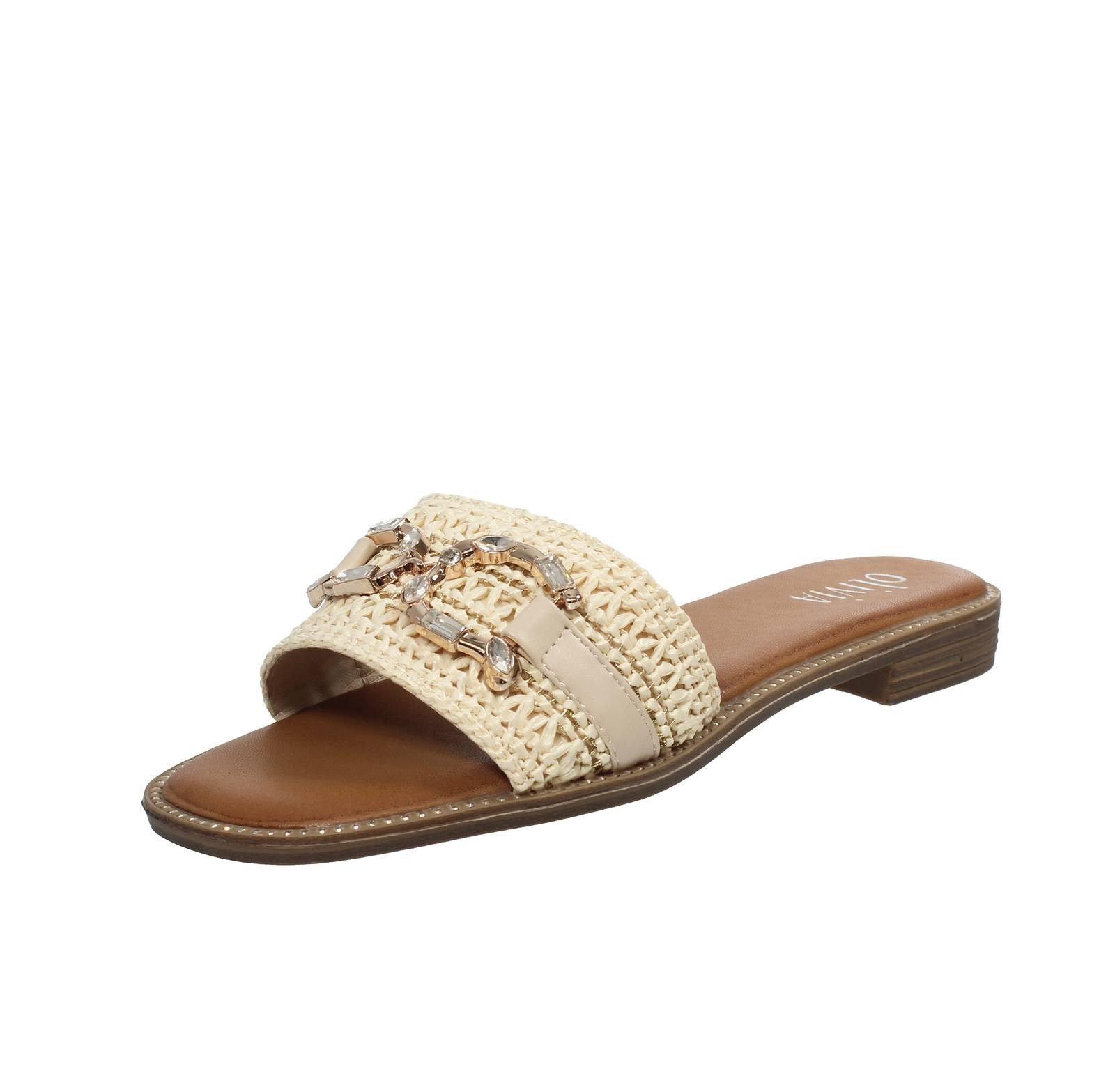 Marina Torres Stoff Hausschuhe бежевый - Größe 37, Женский ансамбль Пантолеттен