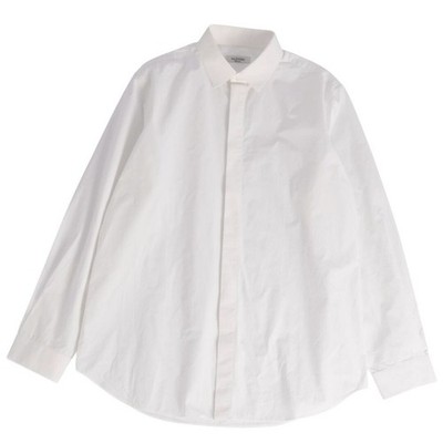 VALENTINO Shirt Long Sleeve Cotton Top Men's 40 (15 3 4) White Used MOLO-0