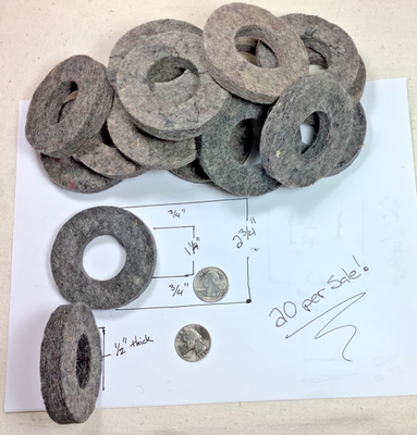 #ad #ad Large Felt Washers set 2.75” OD x 1.25 “ ID x .50” Thick 20 Pcs $18.00