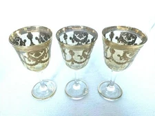Arte Italica Vetro Gold Water/Wine Glass Set of 3 NEW without Box