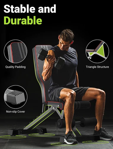 Multi Exercise Adjustable Folding Fitness Workout Bench with 7 Positions Fitness - Picture 29 of 51