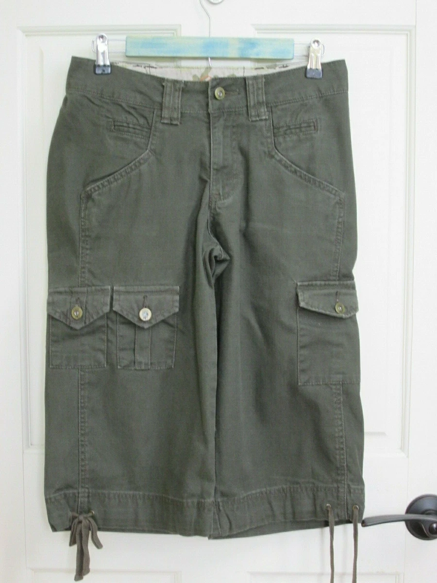 Riders Copper Cargo Capri Jeans Juniors Size 5 28x16 Green 100% Cotton  118-23000