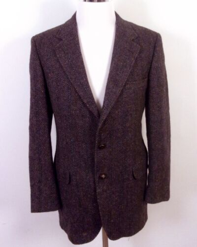 vintage EUC John Alexander Colorful Fleck Herringbone Wool Tweed Blazer SZ 40 L - Afbeelding 1 van 5
