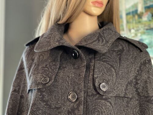 Burberry London Damen Trenchcoat 6 kleiner grauer Wolldruck Umhang Pocho Kragen - Bild 4 von 12