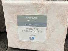 GARMENT WASHED 100 Cotton TWIN Duvet Cover Set - DAMASK