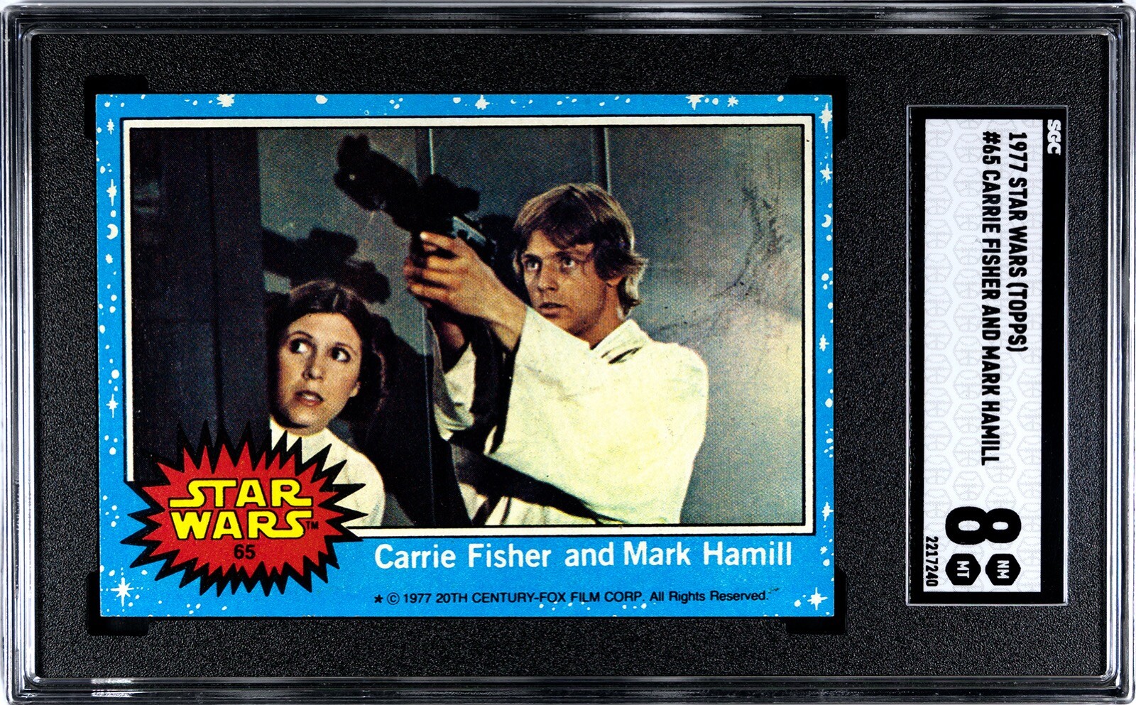 1977 STAR WARS TOPPS #65 CARRIE FISHER AND MARK HAMILL SGC 8 2217240
