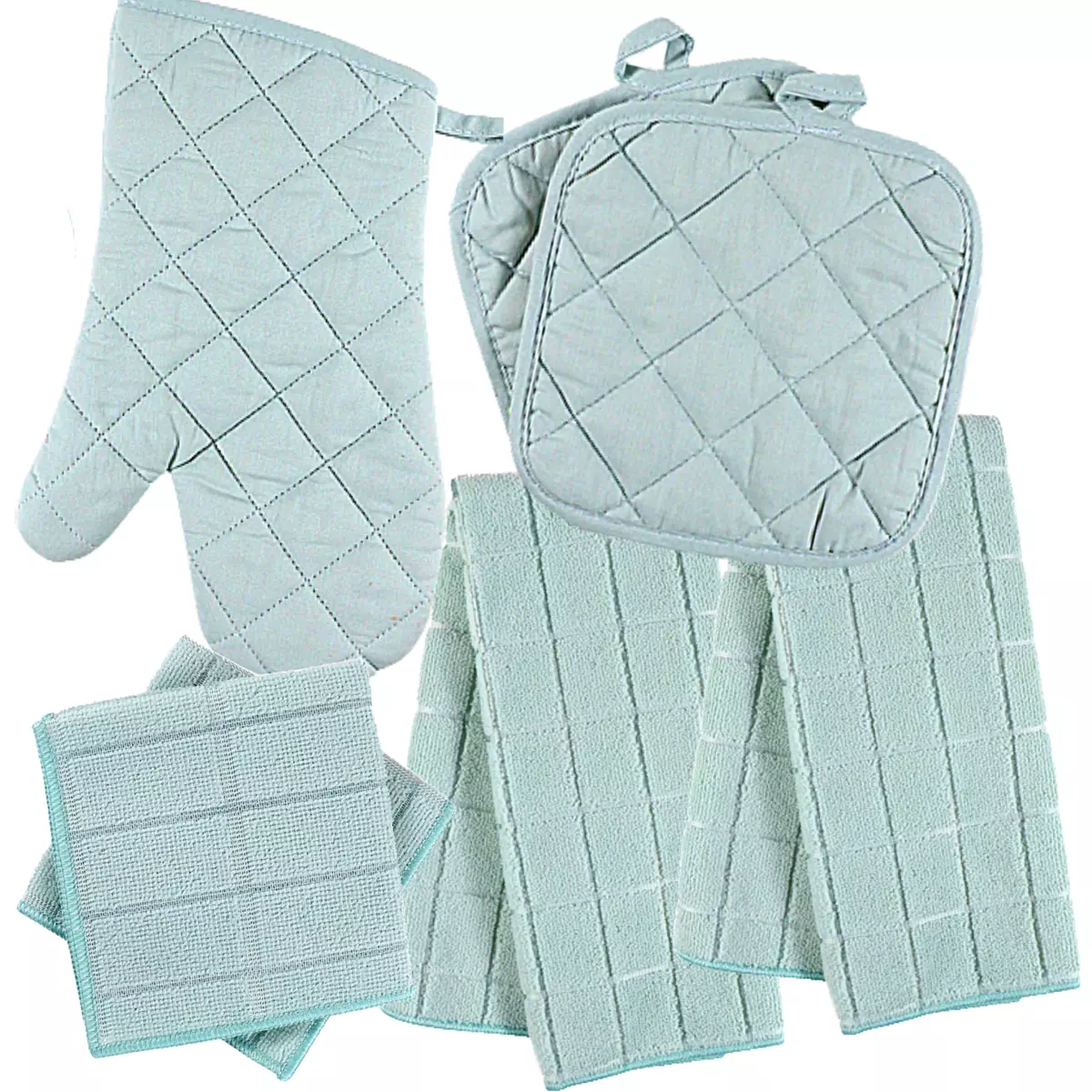 Kitchen Towels Set - Includes: Dish Cloths, Pot Holders, and Oven