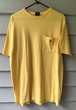 Nautica Men’s Yellow Performance Pocket Tee Shirt Size M ~ Logo ~ Made in USA