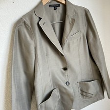 Lafayette 148 New York Blazer Size 8 Wool Silk Blend Three Button Closure