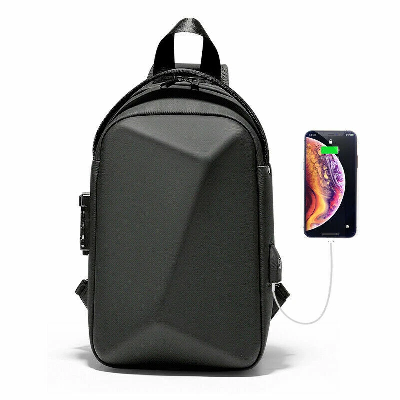 Men Anti Theft Bag Hard Shell Waterproof Crossbody Chest Sling Bag Lock HOT New