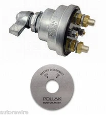 Lot of 9 ea Master Battery Disconnect Switch 4 post DPST kill cut w/OFF-ON Plate