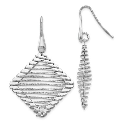 Leslie's Sterling Silver Rhodium-plated Shepherd Hook Earrings QLE1098