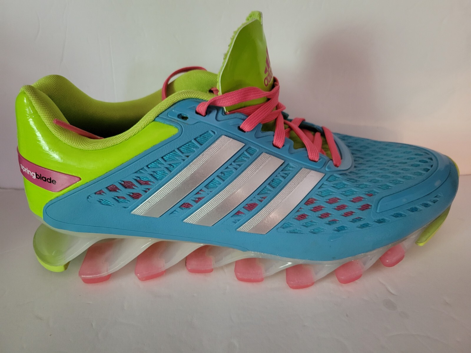 Adidas Springblade Razor Blue Lime Green Pink Running Athletic Shoes Sz 7 thumbnail 5