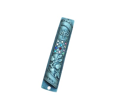 Door Mezuzah - Jewish Mezuza Case For Up To 9 Cm Scroll With Stones