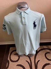 Polo Ralph Lauren Men's BIG PONY Custom Slim Fit Polo Shirt XL LT Blue