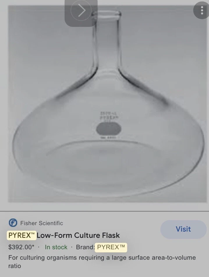 Vaso de cultivo de forma baja raro Pyrex de colección 2500 ml 254 OD 197 mm H Foto 2 de 4