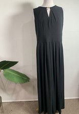 DR collection Black Formal Pleated Maxi Dress, Size L