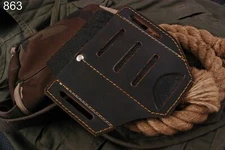 CUSTOM MADE Leather Belt Sheath EDC Pocket Knife Flash Light Holder Multitools