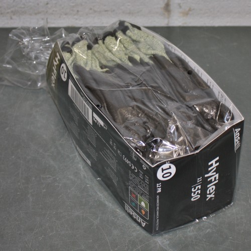 (12 Pairs) Ansell HyFlex Coated Work Gloves 11-550, Size 10 / XL, Cut Level A2 - Picture 3 of 7
