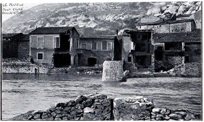 1907 -- LA POUZIN APRES L INONDATION LE PONT L ECOLE LA BONNETTERIE 3K958