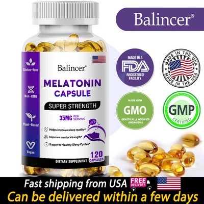 Sleep Capsules, 35 mg, Natural Sleep Aid, Improves Sleep Quality, Sleep Cycles
