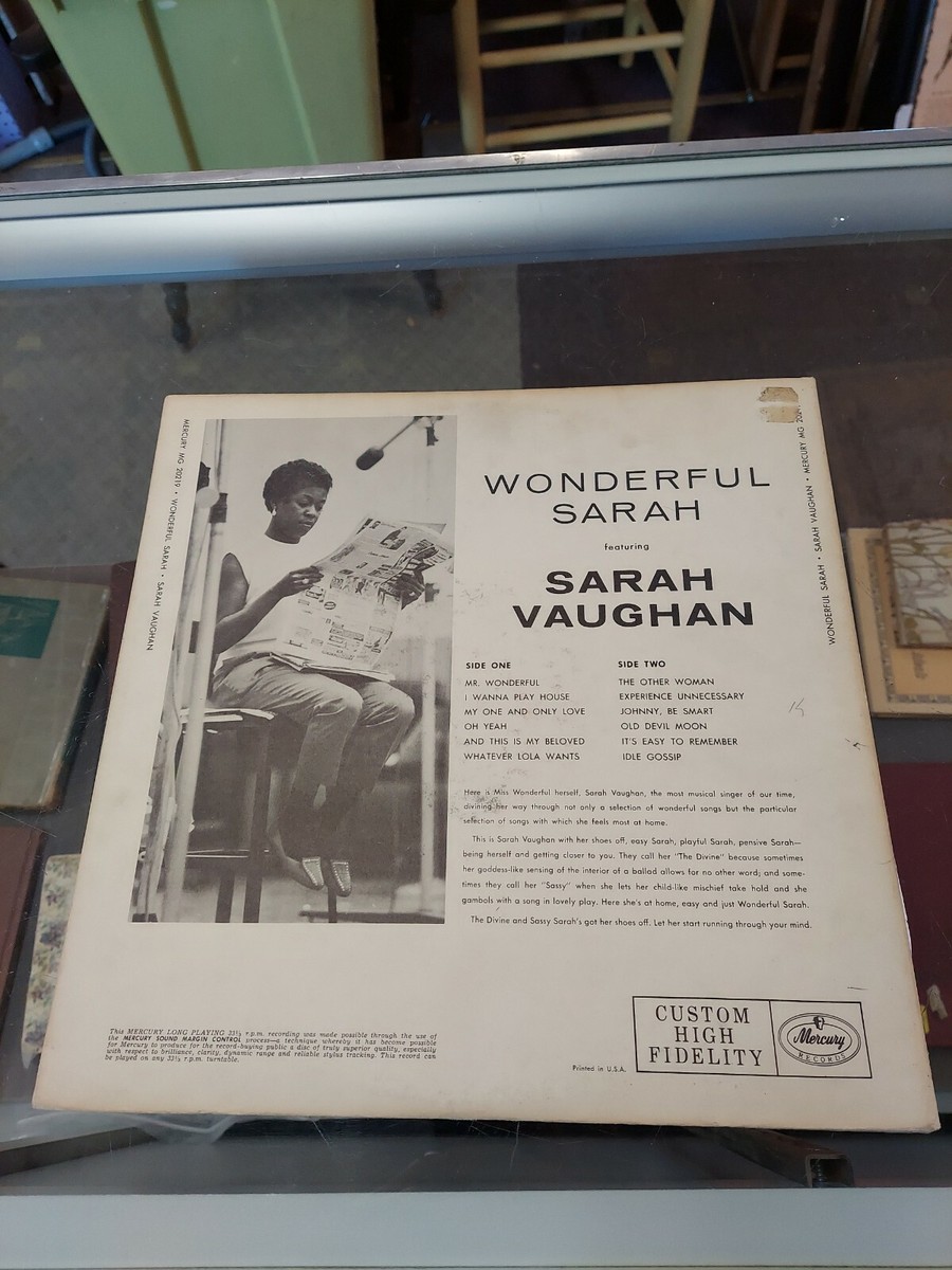 SARAH VAUGHAN-Wonderful Sarah-Vocal Jazz Album-MERCURY 