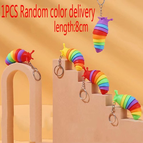 3D Slug Fidget Toy Colorful Slug Snail Toy Articulated Flexible All Ages Relief - Photo 20/32