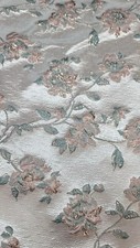 Fabric Sold By The Yard Brocade Jacquard Floral Flowers Sage Blush Beige Dress