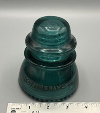 Vintage Hemingray 42 Aqua Green Blue Made in USA Glass Insulator