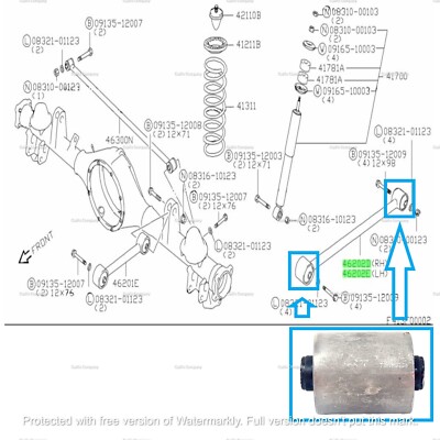 09319-12047 FOR 1996-1998 Suzuki Sidekick 4WD Rear Trailing