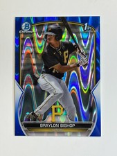 2023 1st Bowman Chrome Braylon Bishop Blue Raywave Refractor RC SP #/150 Pirates