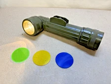 U.S. MILITARY ISSUE TL-122 OD GREEN ANGLEHEAD FLASHLIGHT MADE USA Mint!