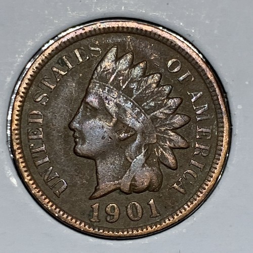 1901 Indian Head Cent Penny- VF/XF - Picture 2 of 7