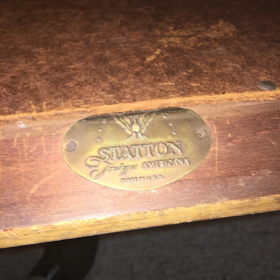 Espejo de pared vintage Statton Trutype Americana cereza maciza aprox 30x25" Foto 4 de 4