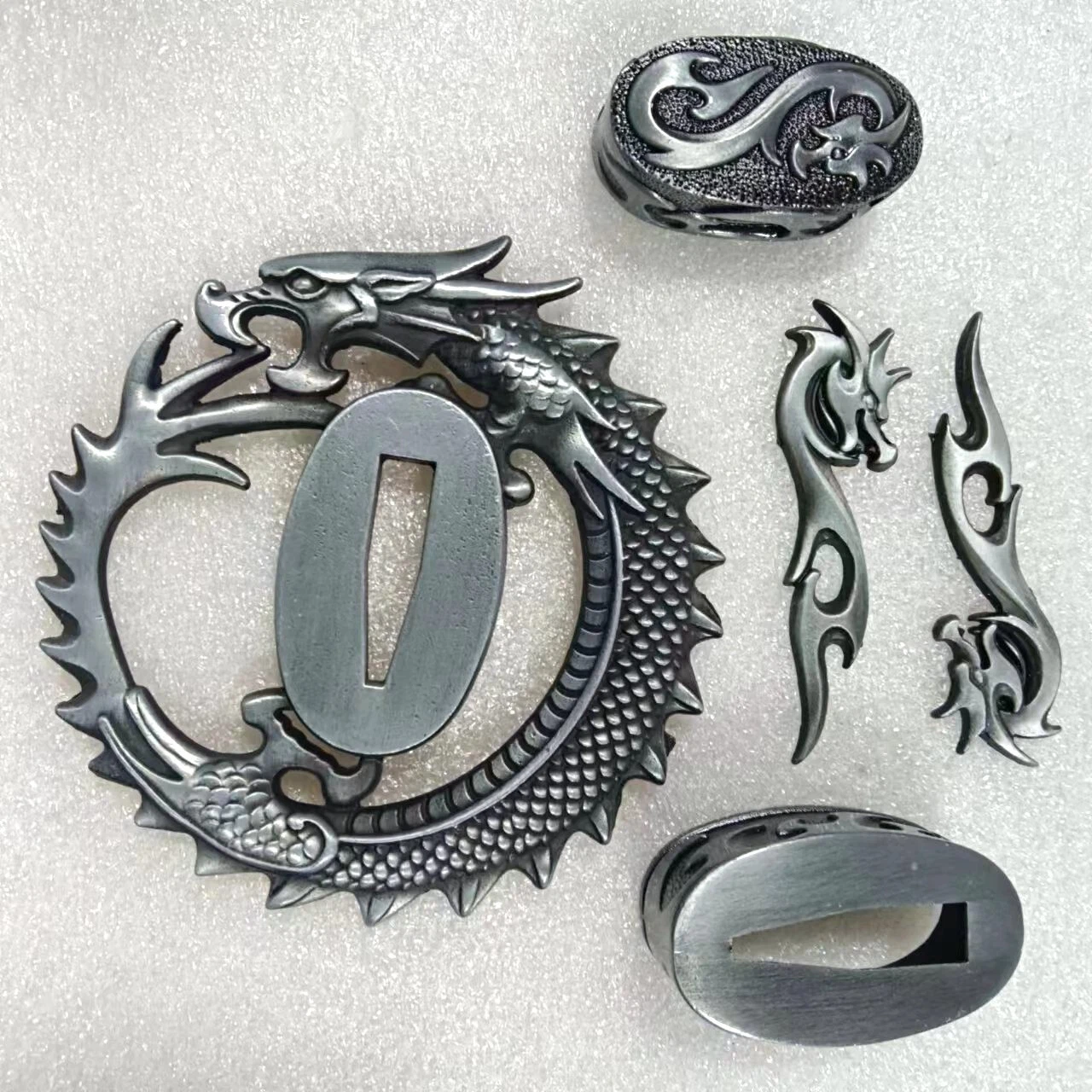 A Set Sword's Fitting Tsuba Kashira Fuchi Menuki Dragon For Katana