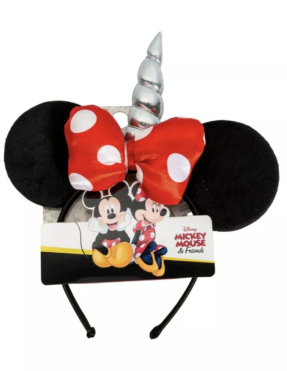 2 Disney Minnie Mouse Ears Headband Red Unicorn & Pink Dress  display picture 1
