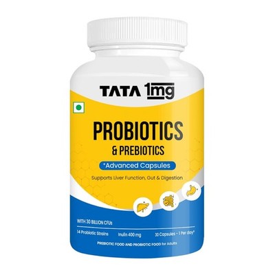 Tata 1mg Probiotics 30 Billion CFUs+ Capsule With Prebiotic Fibre (Pack Of 30)