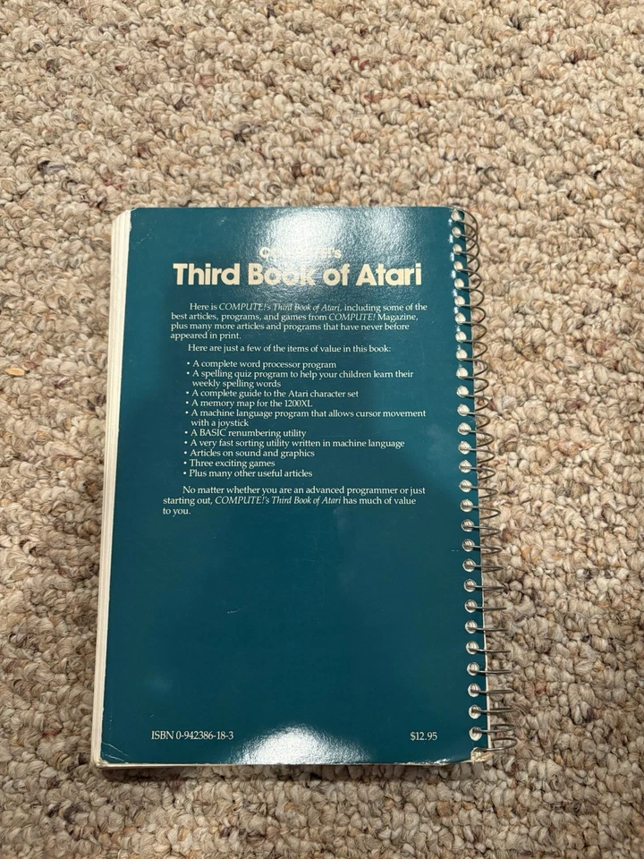 Compute!'s Third Book Of Atari - Spiral Bound - Vintage - 1984 - Image 2 of 2