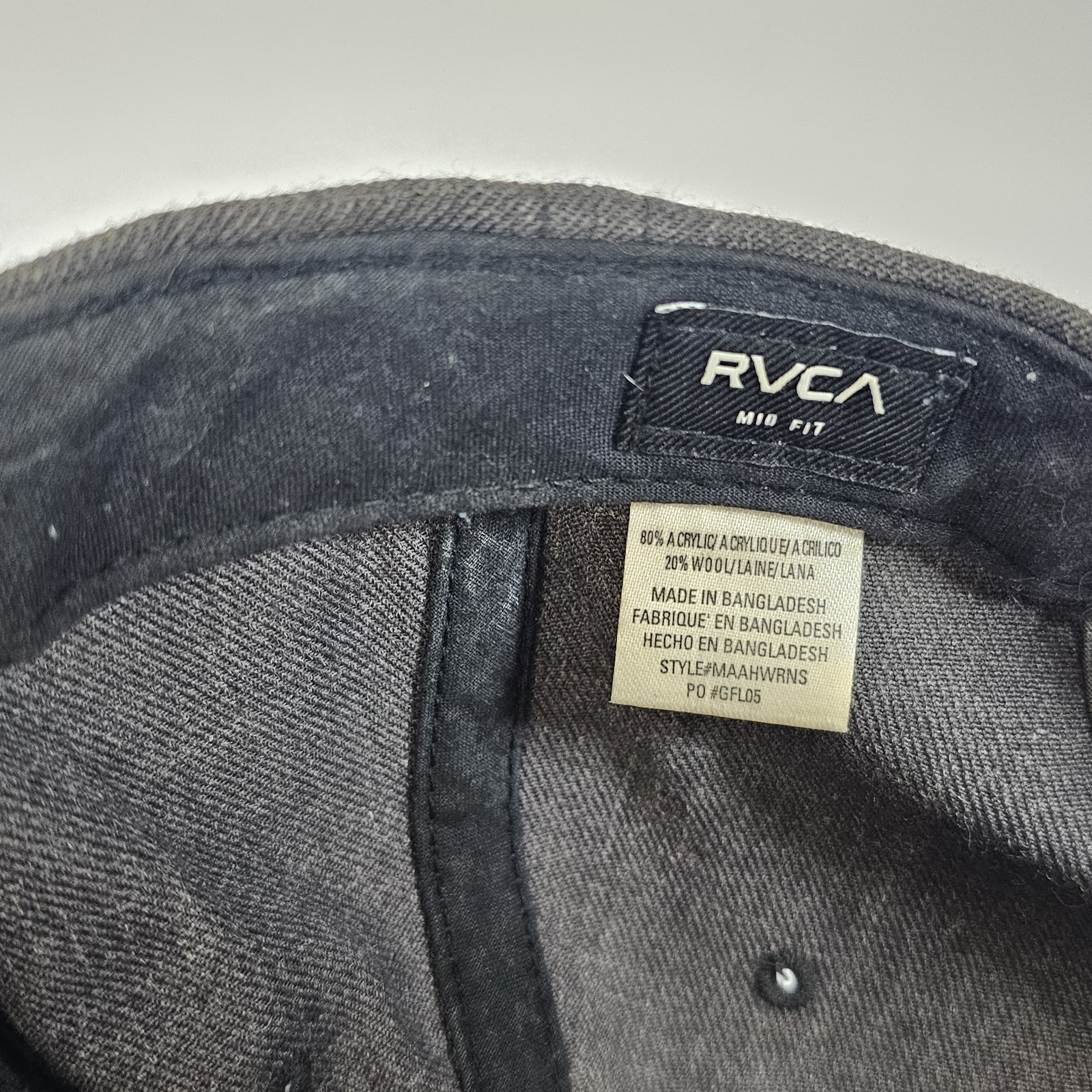 RVCA Logo Patch Gray Snapback Hat Cap - image 5