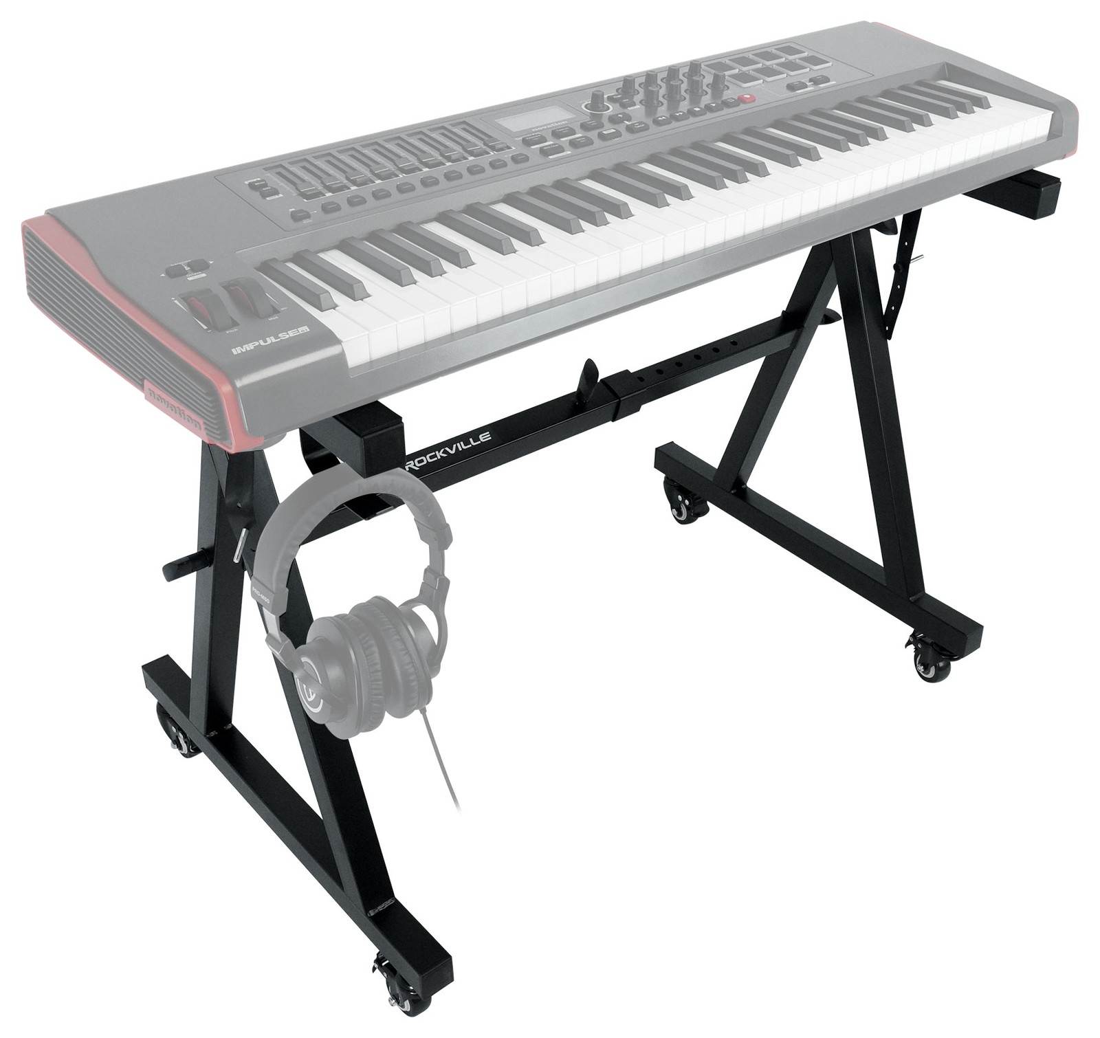 Rockville Z40W Z-Style Keyboard Stand+Wheels+Bag Fits Dexibell VIVO P7