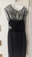 PRADA Dress 38S Black Lace Sleeveless Elegant Party Dress Made in Italy