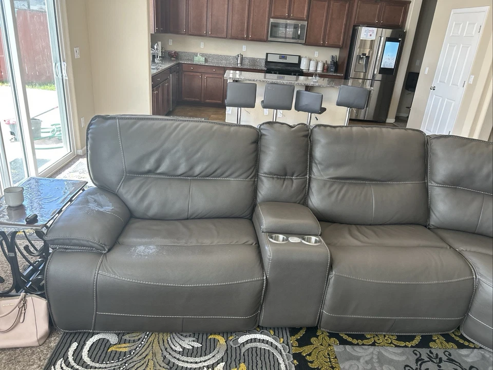 Sofá/sofá gris en forma de L Foto 3 de 3