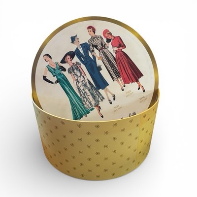 Vintage Simplicity Patterns 1930s 1940s Hat Box Cardboard Repro Fashion Dress