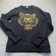 Kenzo Paris Tiger Crewneck Black Sweatshirt Men's M